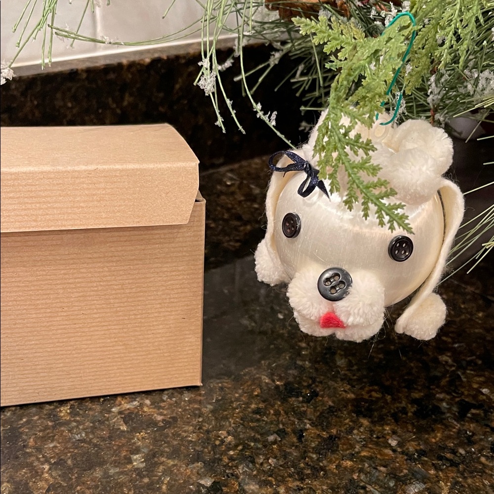 Vintage Poodle Ornament with Box- cleaned and restored